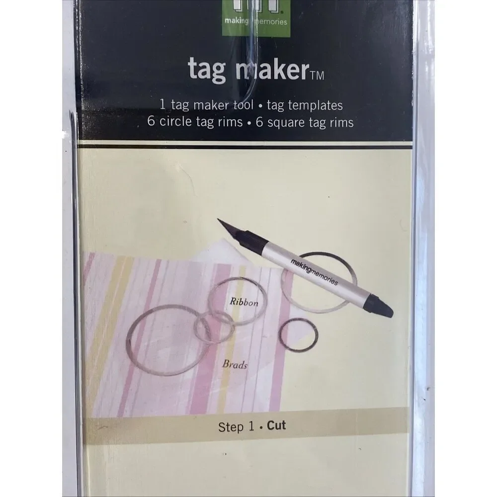 Making Memories Square & Round Tag Maker Crafting Tool New